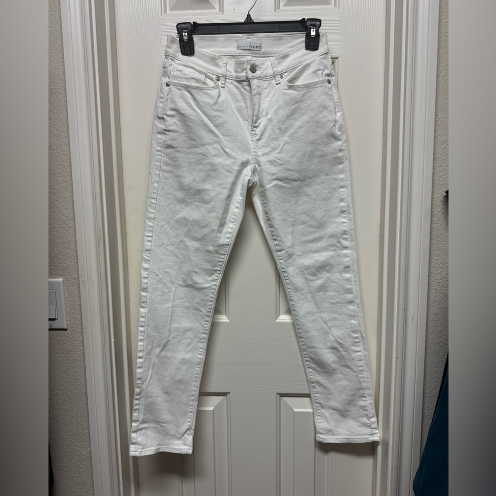 LOFT White Straight Leg Jeans